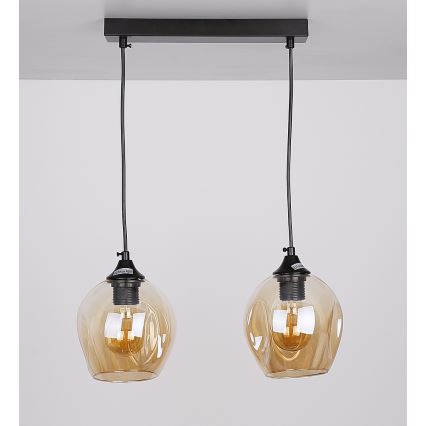 Luster na sajli ASPA 2xE27/40W/230V crna