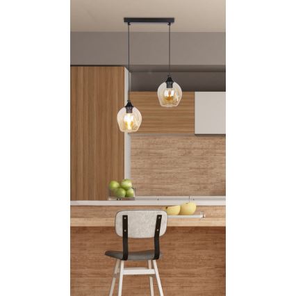 Luster na sajli ASPA 2xE27/40W/230V crna