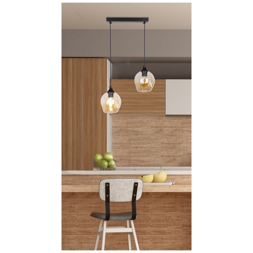 Luster na sajli ASPA 2xE27/40W/230V crna