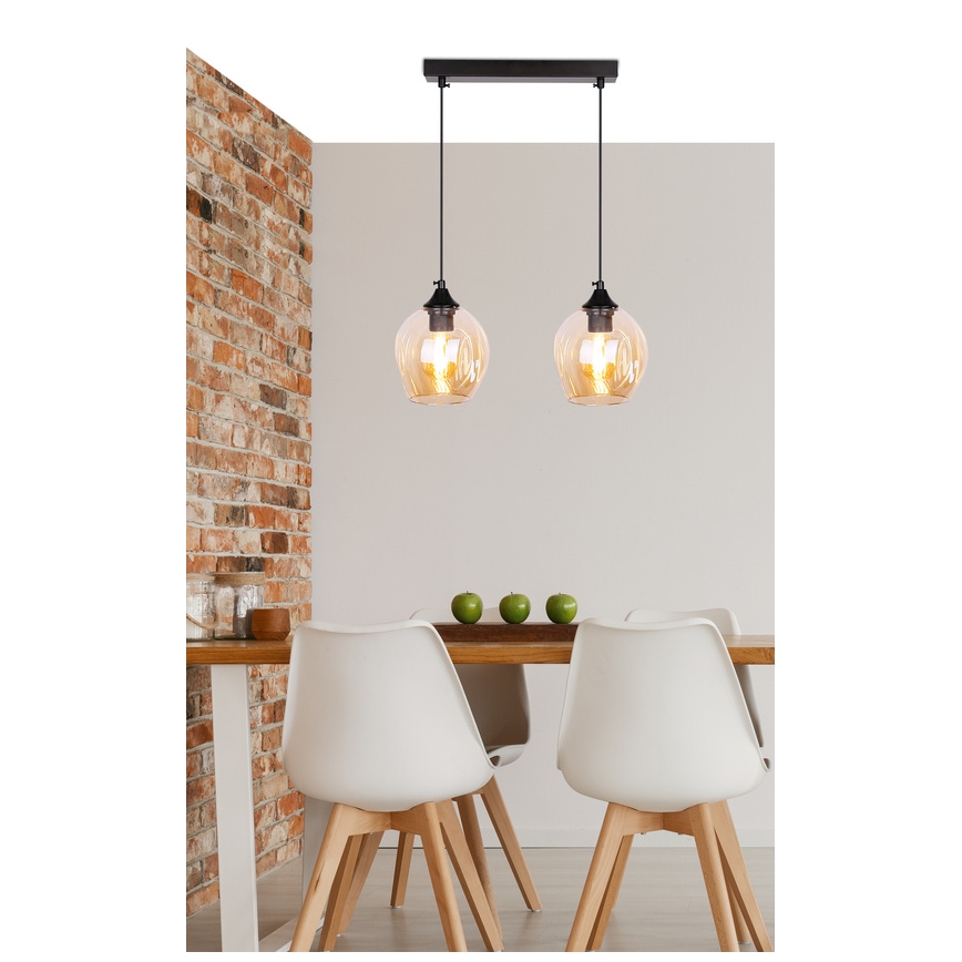Luster na sajli ASPA 2xE27/40W/230V crna