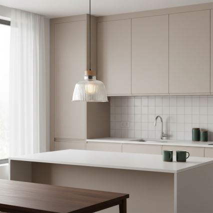 Luster na sajli ASTA 1xE27/60W/230V, Ø 28 cm, hrast