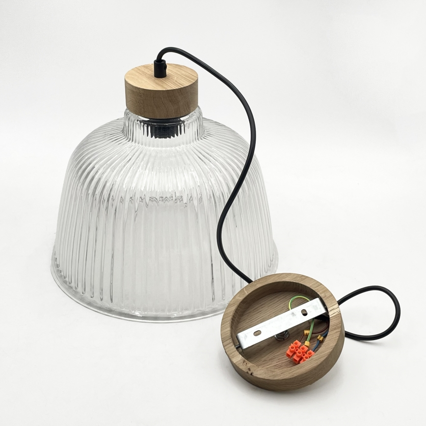 Luster na sajli ASTA 1xE27/60W/230V, Ø 28 cm, hrast