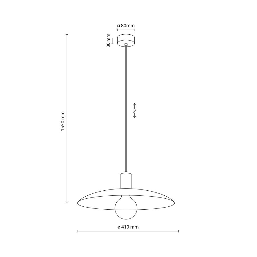 Luster na sajli ASTRA 1xE27/15W/230V pr. 41 cm crna