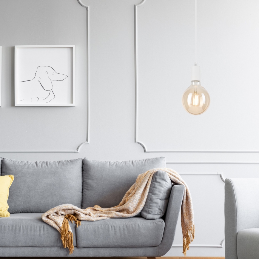 Luster na sajli ASTRID 1xE27/60W/230V bijela