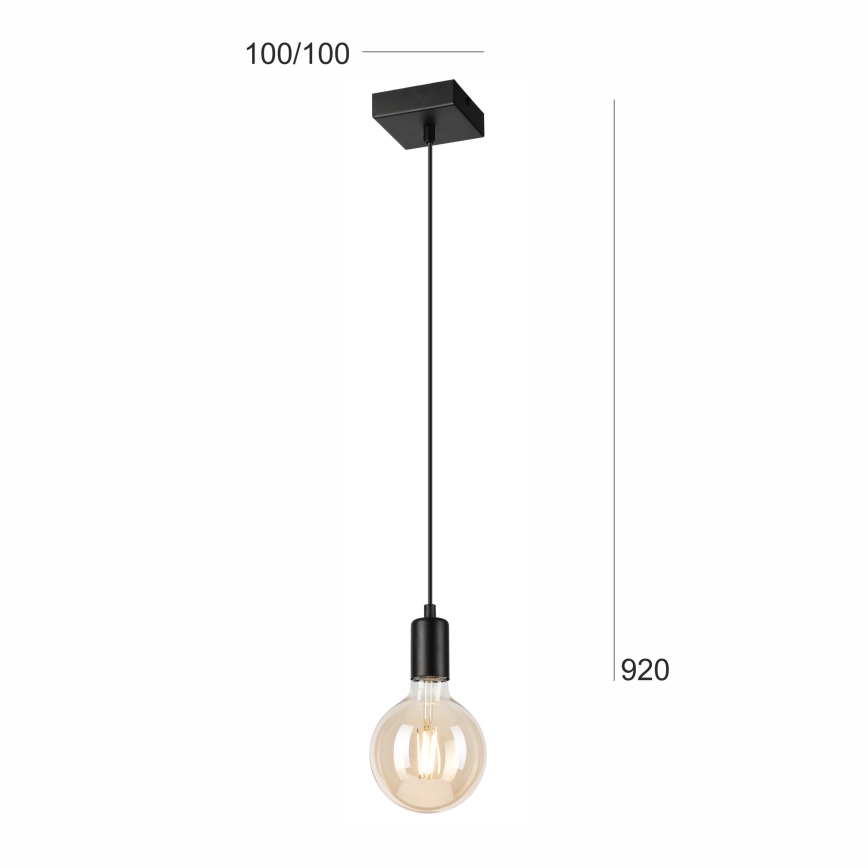 Luster na sajli ASTRID 1xE27/60W/230V matirana crna