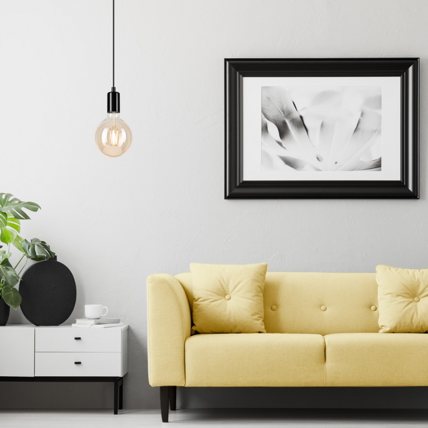 Luster na sajli ASTRID 1xE27/60W/230V sjajna crna