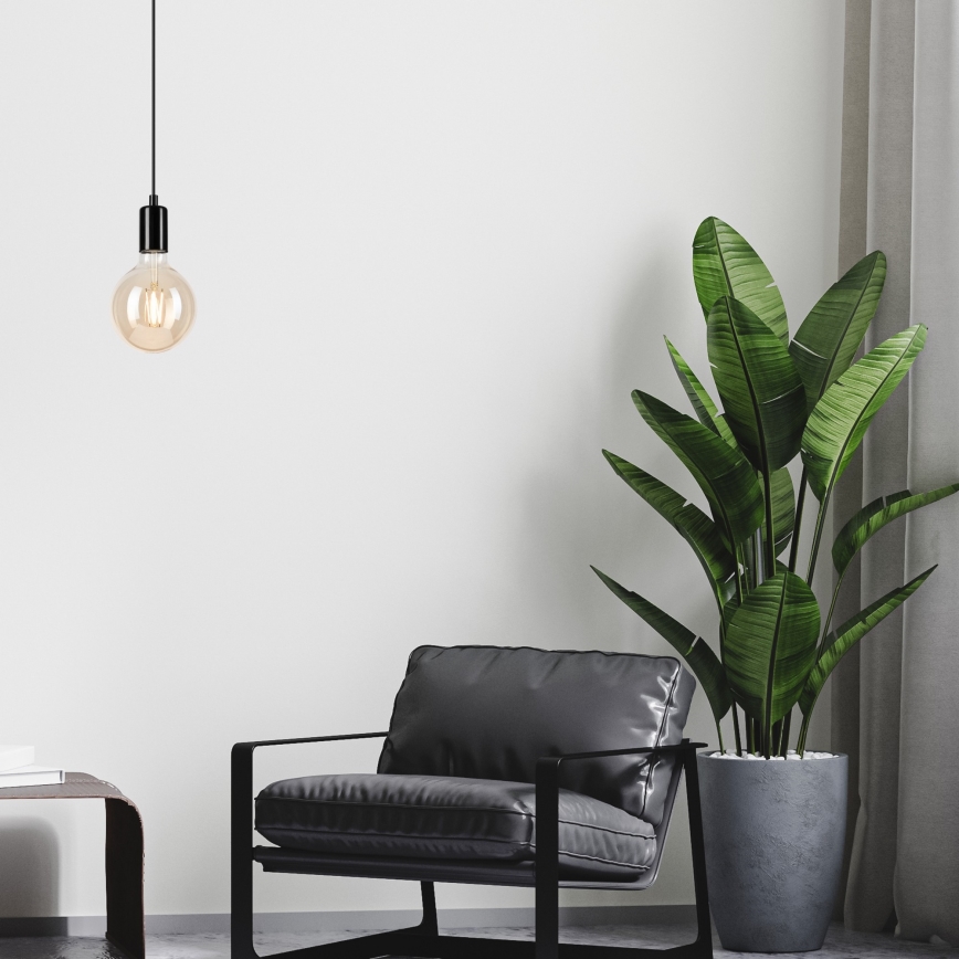 Luster na sajli ASTRID 1xE27/60W/230V sjajna crna
