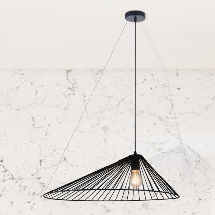 Luster na sajli AURORA 1xE27/20W/230V pr. 60 cm crna