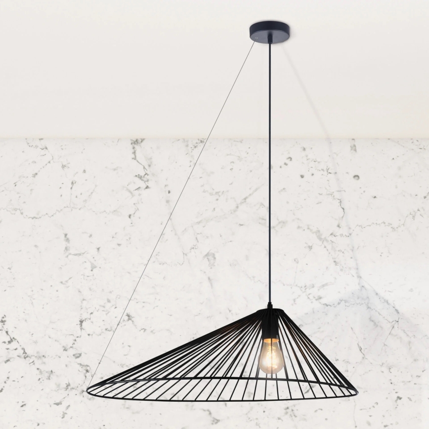 Luster na sajli AURORA 1xE27/20W/230V pr. 60 cm crna