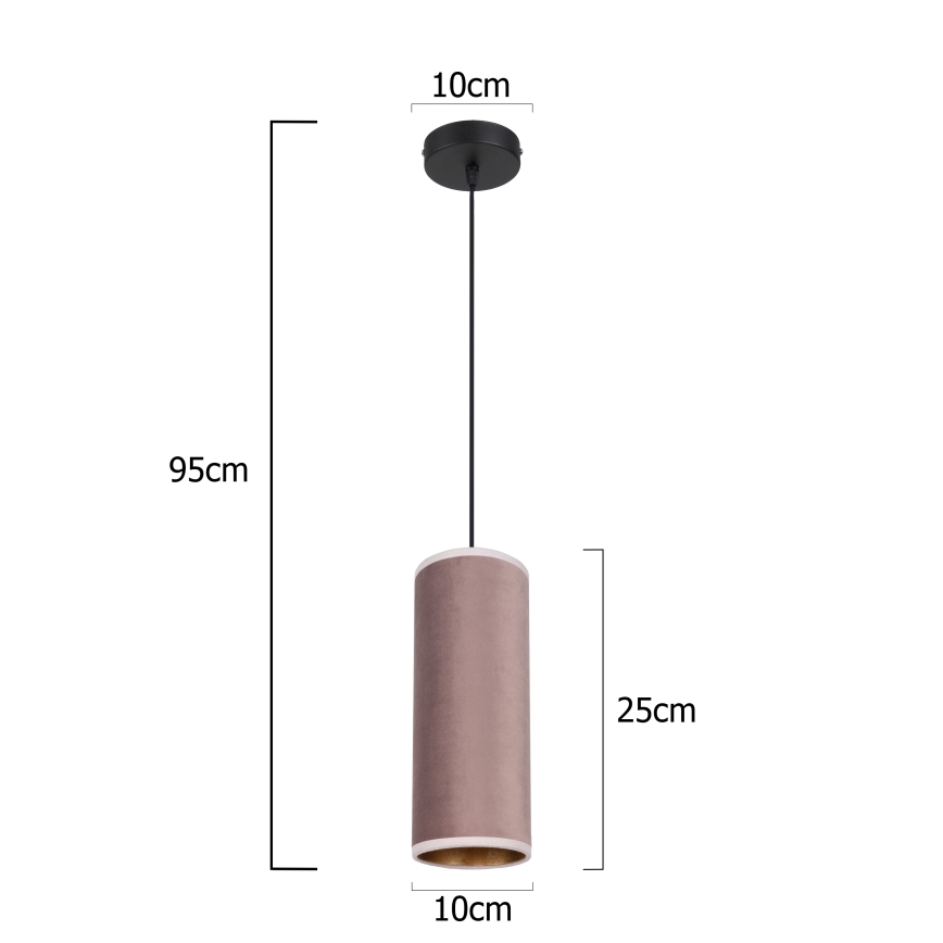 Luster na sajli AVALO 1xE27/60W/230V ružičasta