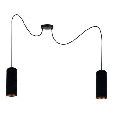 Luster na sajli AVALO 2xE27/60W/230V pauk crna