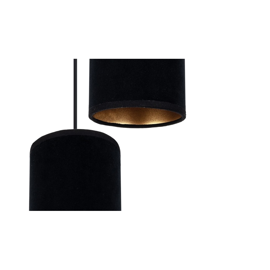 Luster na sajli AVALO 2xE27/60W/230V pauk crna