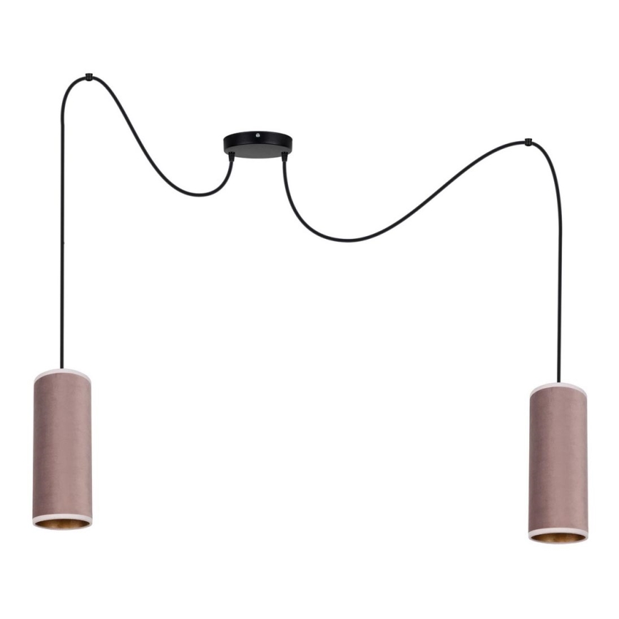 Luster na sajli AVALO 2xE27/60W/230V pauk ružičasta/bakrena
