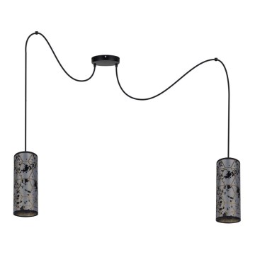 Luster na sajli AVALO 2xE27/60W/230V pauk siva/crna