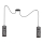 Luster na sajli AVALO 2xE27/60W/230V pauk siva/crna