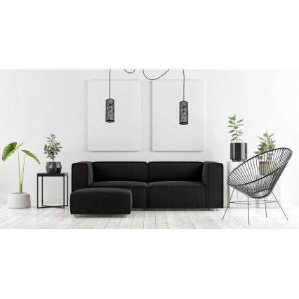 Luster na sajli AVALO 2xE27/60W/230V pauk siva/crna