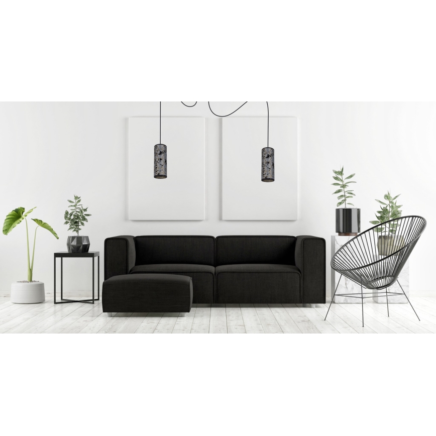 Luster na sajli AVALO 2xE27/60W/230V pauk siva/crna