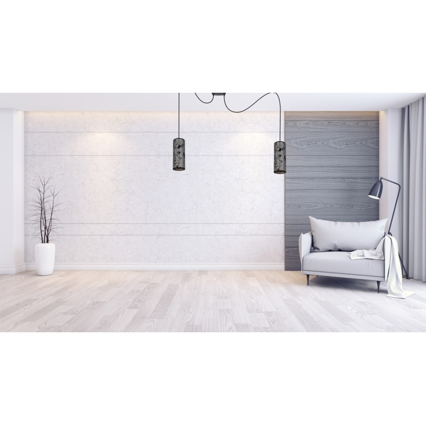 Luster na sajli AVALO 2xE27/60W/230V pauk siva/crna