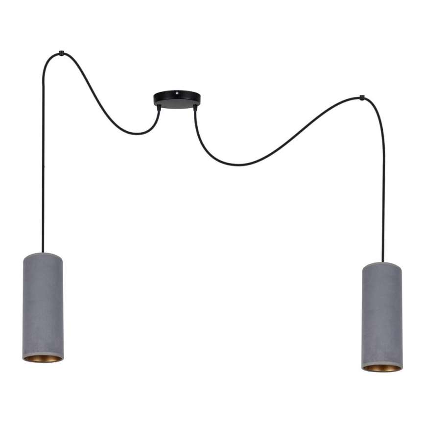 Luster na sajli AVALO 2xE27/60W/230V pauk siva