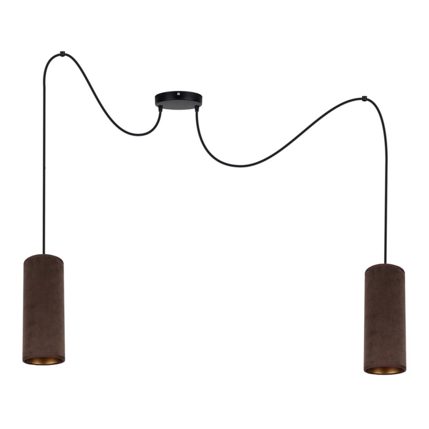 Luster na sajli AVALO 2xE27/60W/230V pauk smeđa/bakrena