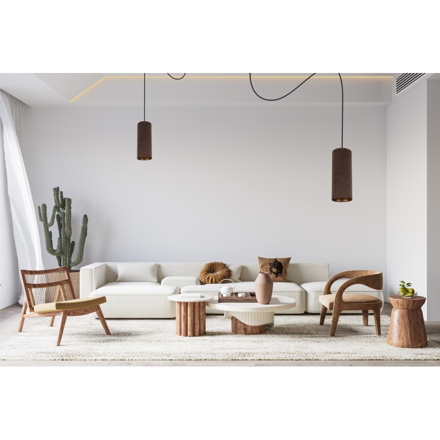 Luster na sajli AVALO 2xE27/60W/230V pauk smeđa/bakrena