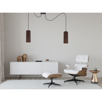 Luster na sajli AVALO 2xE27/60W/230V pauk smeđa/bakrena