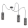 Luster na sajli AVALO 3xE27/60W/230V pauk siva/crna