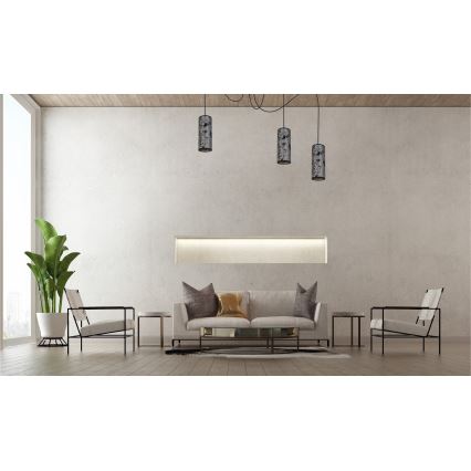 Luster na sajli AVALO 3xE27/60W/230V pauk siva/crna
