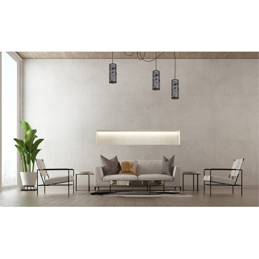 Luster na sajli AVALO 3xE27/60W/230V pauk siva/crna