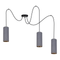 Luster na sajli AVALO 3xE27/60W/230V pauk siva