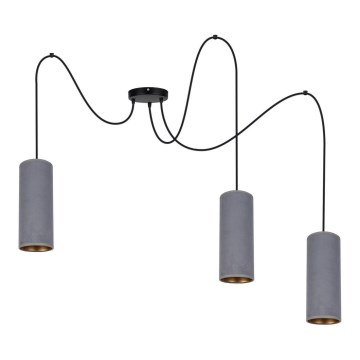 Luster na sajli AVALO 3xE27/60W/230V pauk siva