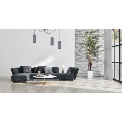 Luster na sajli AVALO 3xE27/60W/230V pauk siva