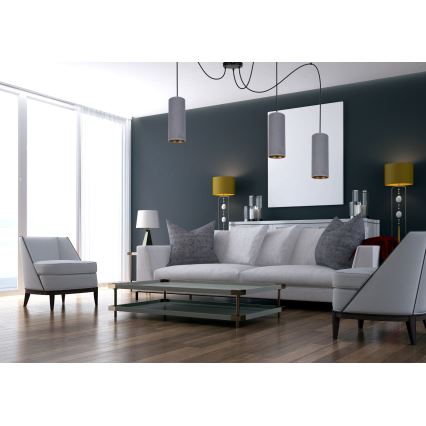 Luster na sajli AVALO 3xE27/60W/230V pauk siva