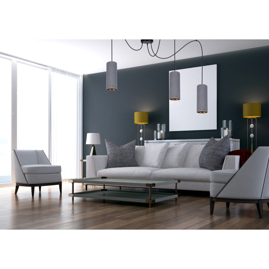 Luster na sajli AVALO 3xE27/60W/230V pauk siva