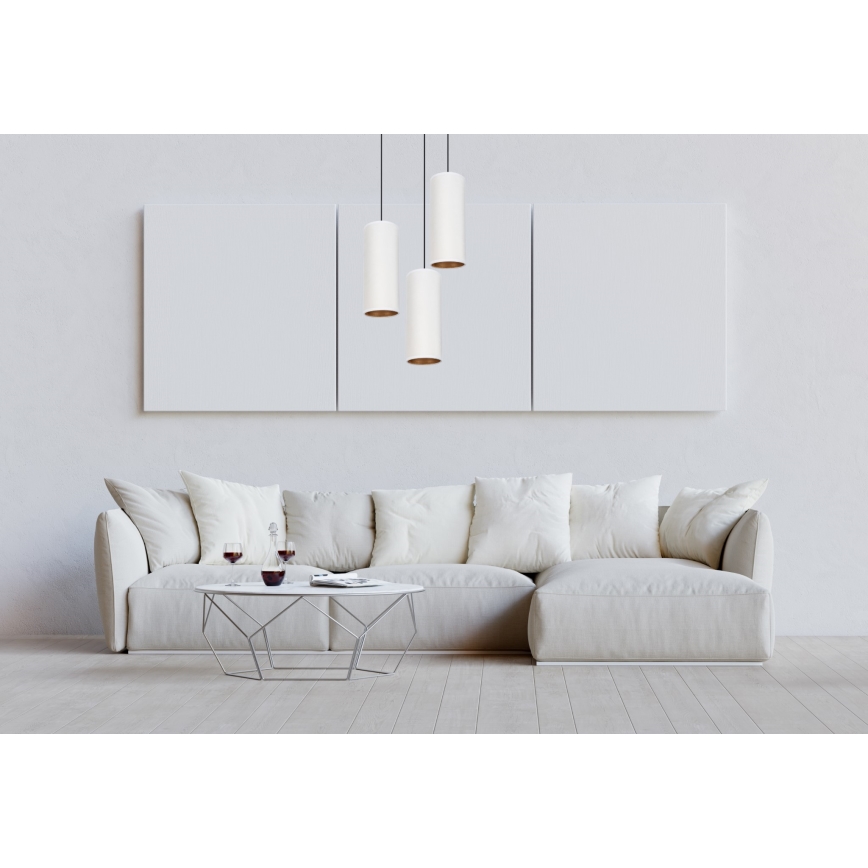 Luster na sajli AVALO 3xE27/60W/230V pr. 35 cm bijela