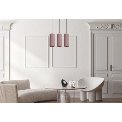 Luster na sajli AVALO 3xE27/60W/230V ružičasta