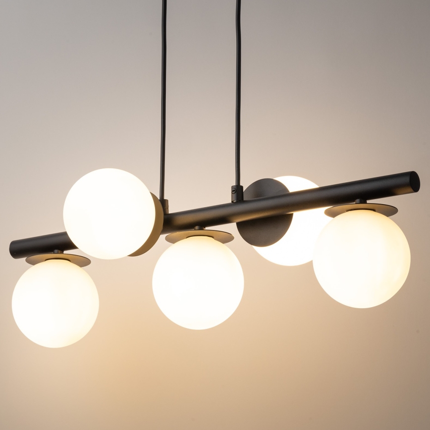 Luster na sajli AVOLA 5xG9/12W/230V crna