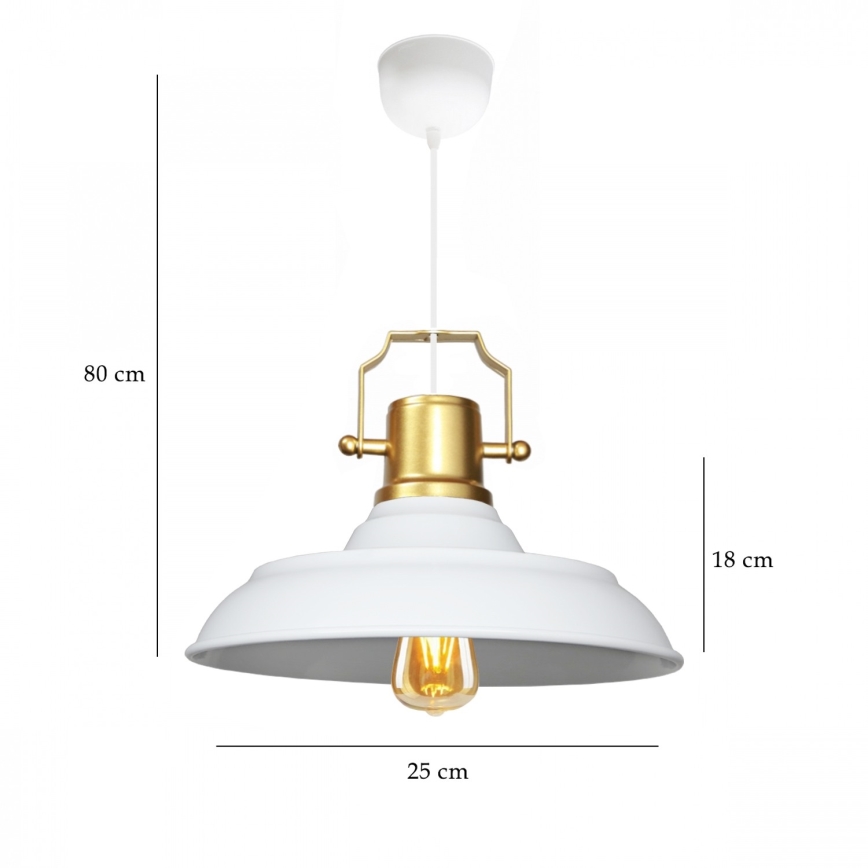 Luster na sajli AYD 1xE27/40W/230V bijela/zlatna