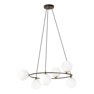 Luster na sajli AZURA 6xE14/10W/230V crna/bijela