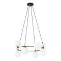 Luster na sajli AZURA 8xE14/10W/230V crna/bijela
