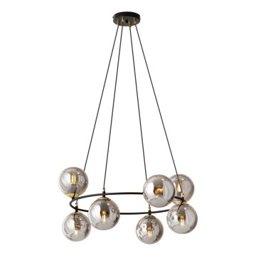 Luster na sajli AZURA 8xE14/10W/230V crna/siva