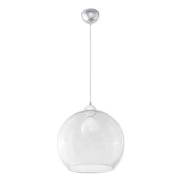 Luster na sajli BALL 1xE27/15W/230V Ø 30 cm proziran/sjajni krom
