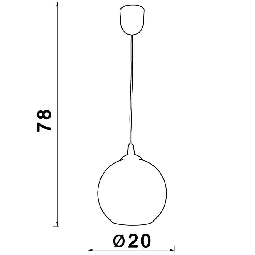 Luster na sajli BALL 1xE27/60W/230V pr. 20 cm bež