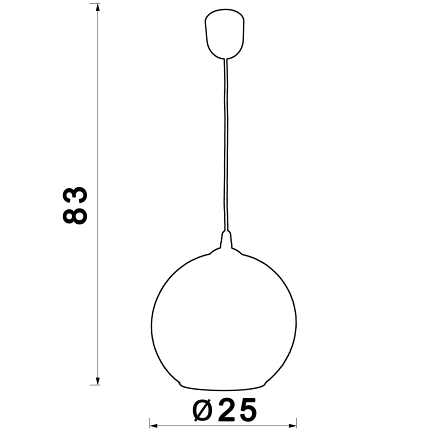 Luster na sajli BALL 1xE27/60W/230V pr. 25 cm bež