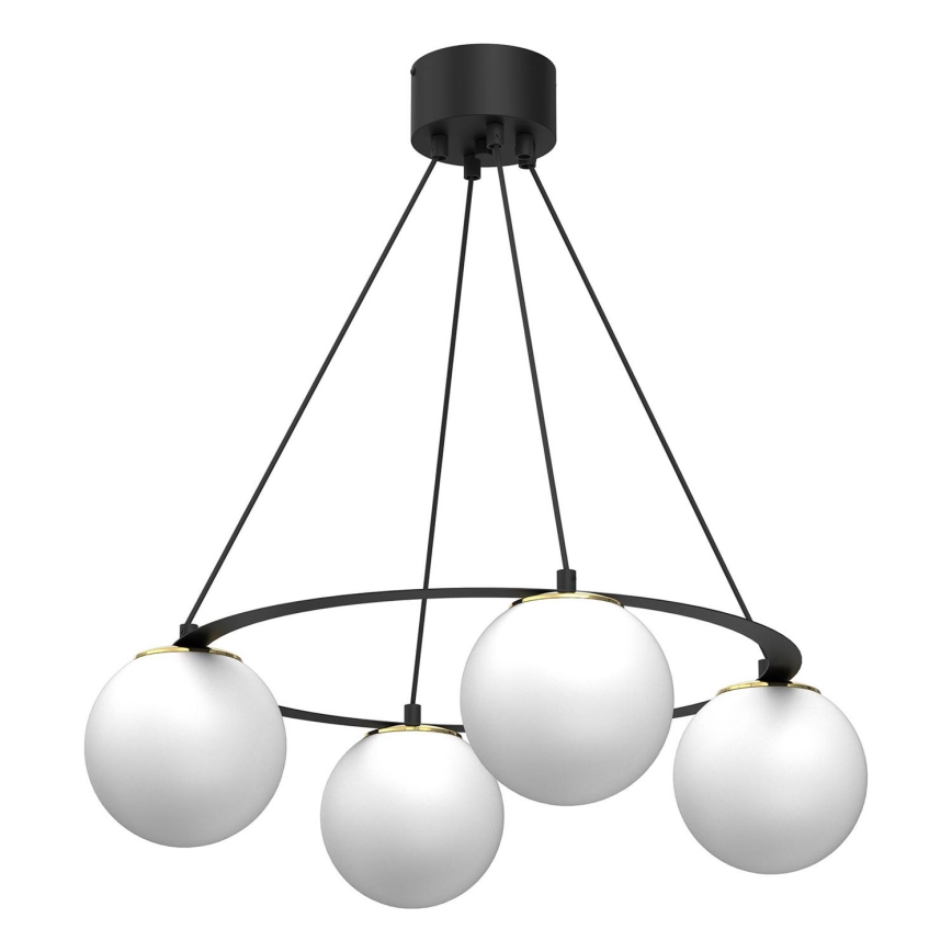 Luster na sajli BALLO 4xE27/15W/230V crna/bijela