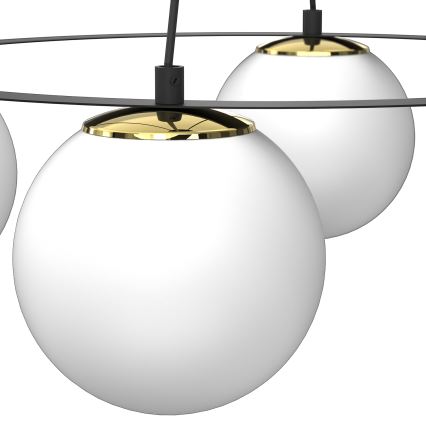 Luster na sajli BALLO 4xE27/15W/230V crna/bijela