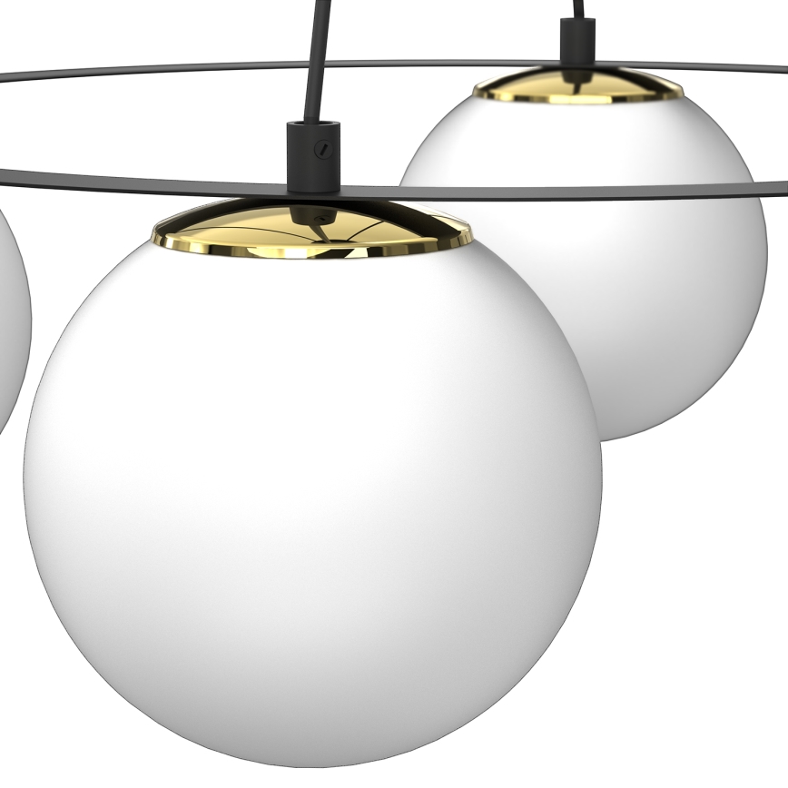 Luster na sajli BALLO 4xE27/15W/230V crna/bijela