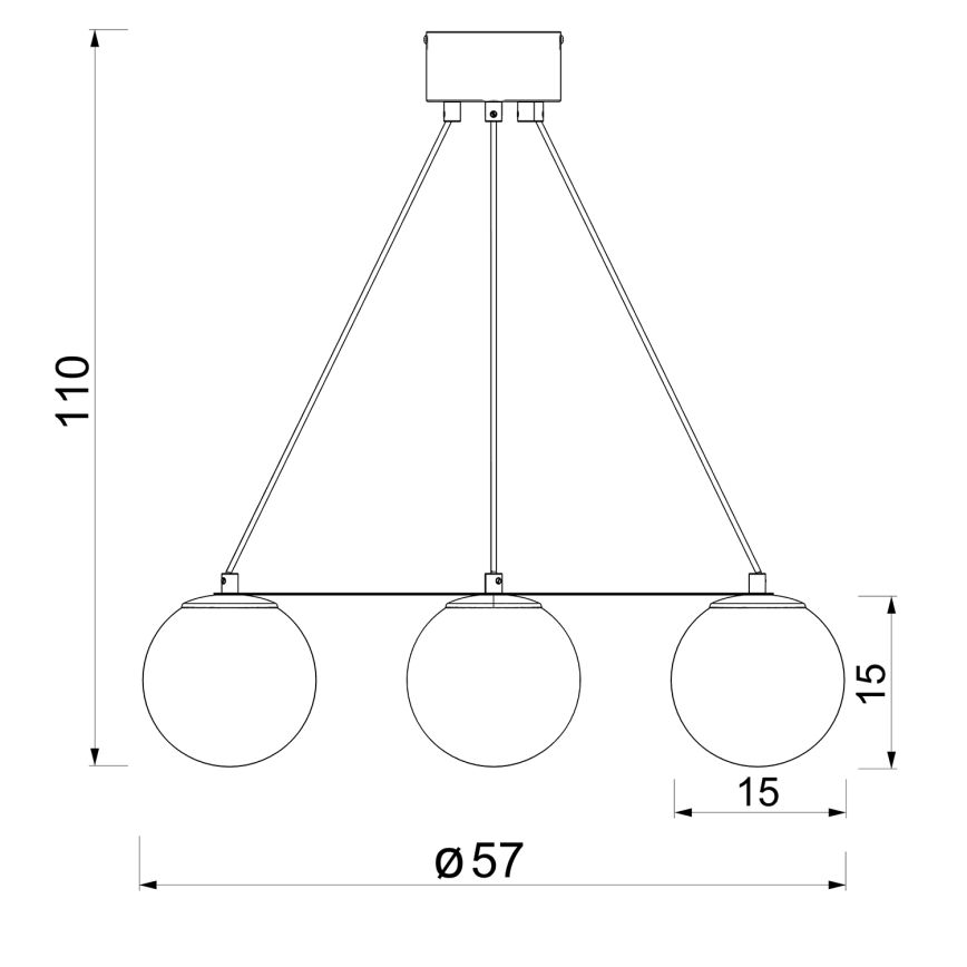 Luster na sajli BALLO 4xE27/15W/230V crna/bijela