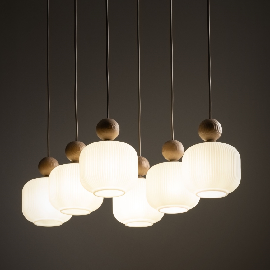 Luster na sajli BALLO 6xE14/10W/230V bež