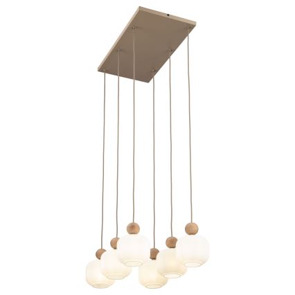 Luster na sajli BALLO 6xE14/10W/230V bež